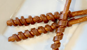 Caramel & Chocolate-Dipped Pretzel Rods